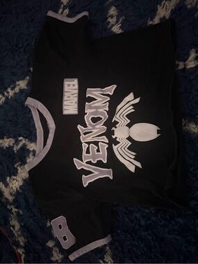 Marvel Black and White Venom Logo Tee